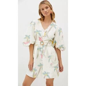 place nationale 2 linen palm dress